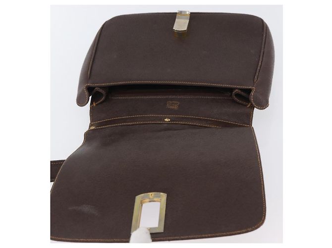Borsa a spalla in pelle marrone dorato della linea Sherry di GUCCI Auth ep13922 D'oro - vista 15