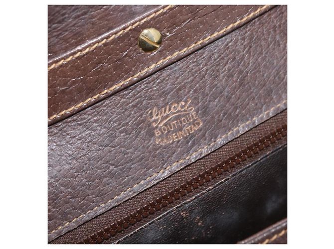Borsa a spalla in pelle marrone dorato della linea Sherry di GUCCI Auth ep13922 D'oro - vista 16