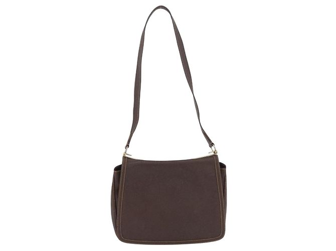 Borsa a spalla in pelle marrone dorato della linea Sherry di GUCCI Auth ep13922 D'oro - vista 3