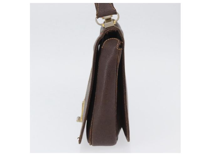 Borsa a spalla in pelle marrone dorato della linea Sherry di GUCCI Auth ep13922 D'oro - vista 4