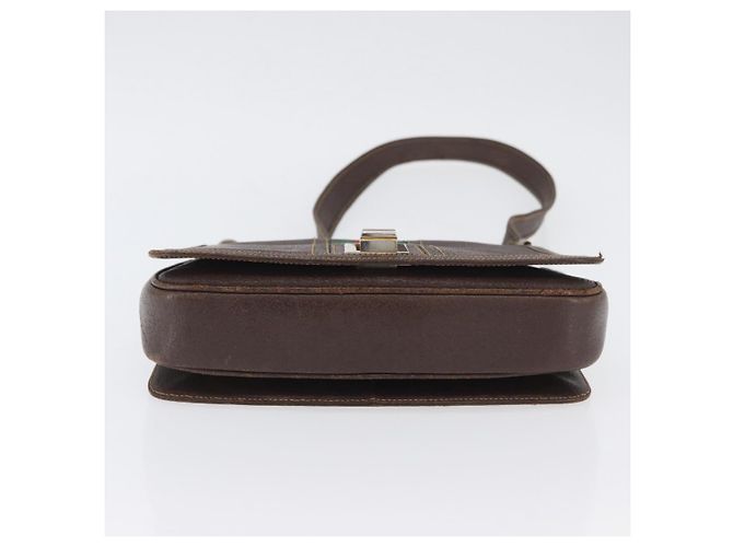 Borsa a spalla in pelle marrone dorato della linea Sherry di GUCCI Auth ep13922 D'oro - vista 9