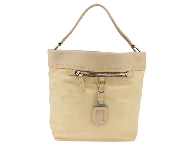 Borsa a Spalla PRADA Nylon Beige Argento Autentica bs34095 - vista 13
