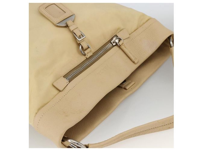 Borsa a Spalla PRADA Nylon Beige Argento Autentica bs34095 - vista 6