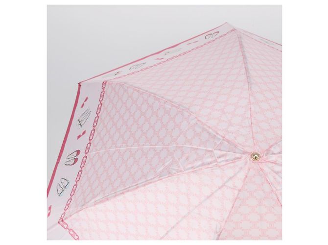 Céline CELINE Macadam Canvas Folding Umbrella Nylon Pink Auth YKZ608A - view 3
