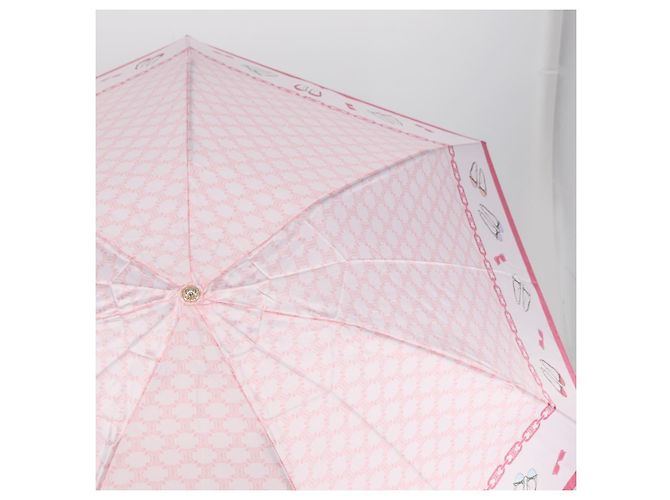 Céline CELINE Macadam Canvas Folding Umbrella Nylon Pink Auth YKZ608A - view 4