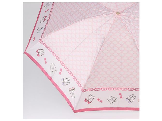 Céline CELINE Macadam Canvas Folding Umbrella Nylon Pink Auth YKZ608A - view 5