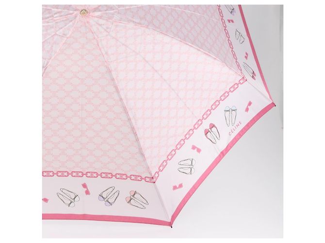 Céline CELINE Macadam Canvas Folding Umbrella Nylon Pink Auth YKZ608A - view 6
