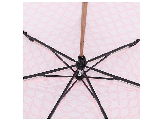 Céline CELINE Macadam Canvas Folding Umbrella Nylon Pink Auth YKZ608A - view 8