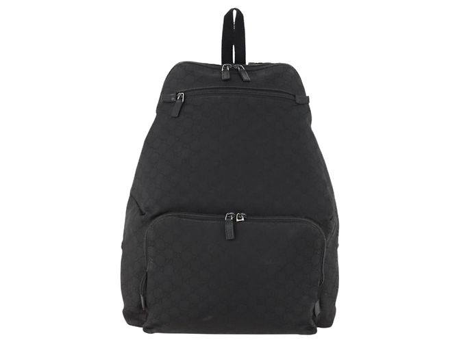 GUCCI GG Canvas Rucksack Nylon Schwarz Silber 179606 Auth bs33851 - Ansicht 2