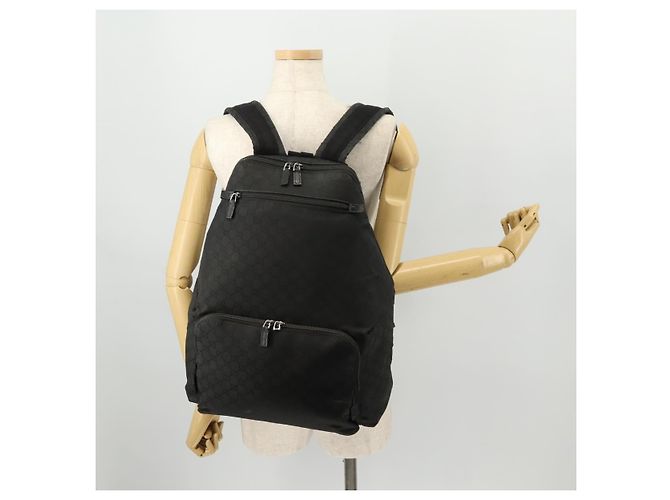 GUCCI GG Canvas Rucksack Nylon Schwarz Silber 179606 Auth bs33851 - Ansicht 24