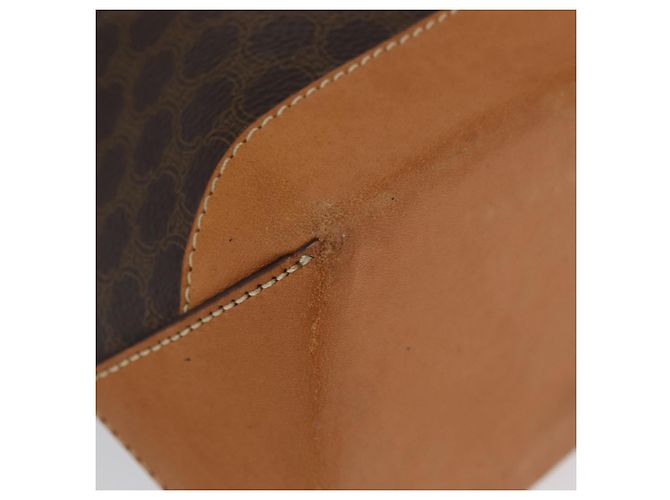 Céline Borsa a mano in tela Macadam CELINE in pelle PVC marrone oro Auth ka3354 D'oro - vista 14