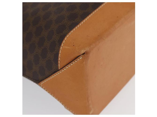Céline Borsa a mano in tela Macadam CELINE in pelle PVC marrone oro Auth ka3354 D'oro - vista 16