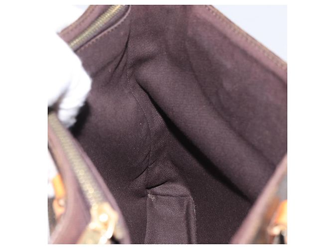 Céline Borsa a mano in tela Macadam CELINE in pelle PVC marrone oro Auth ka3354 D'oro - vista 18