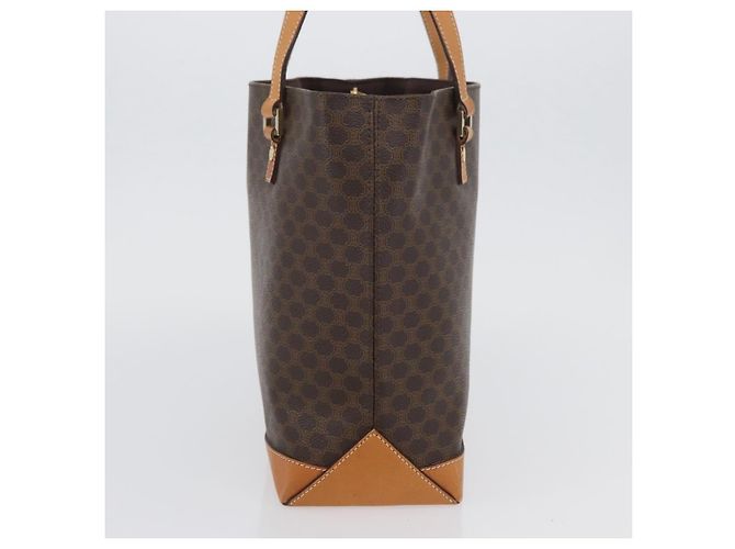 Céline Borsa a mano in tela Macadam CELINE in pelle PVC marrone oro Auth ka3354 D'oro - vista 3