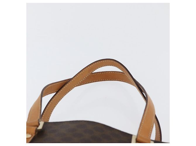 Céline Borsa a mano in tela Macadam CELINE in pelle PVC marrone oro Auth ka3354 D'oro - vista 8
