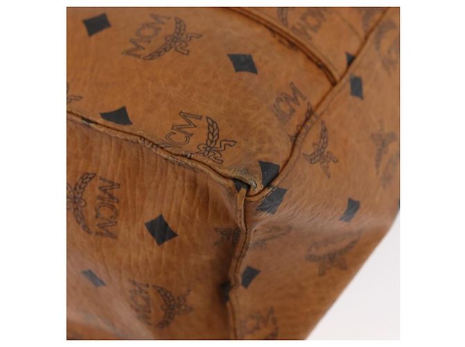 Borsa Tote Vicetos Logogram MCM in pelle PVC marrone e oro Auth gh1947 D'oro - vista 10