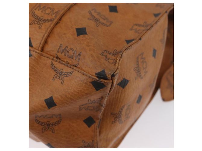 Borsa Tote Vicetos Logogram MCM in pelle PVC marrone e oro Auth gh1947 D'oro - vista 11
