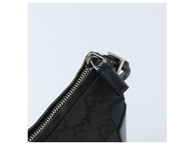 Borsa a Spalla GG Canvas Gucci Nera Argento 001 3766 Auth YKZ177A Nero - vista 14