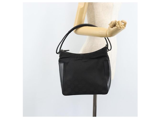 Borsa a Spalla GG Canvas Gucci Nera Argento 001 3766 Auth YKZ177A Nero - vista 23