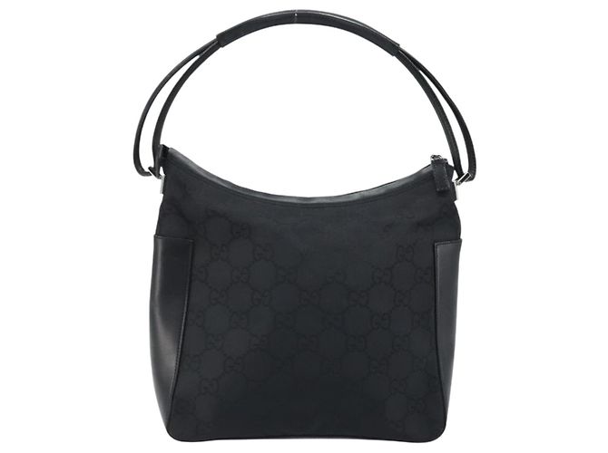 Borsa a Spalla GG Canvas Gucci Nera Argento 001 3766 Auth YKZ177A Nero - vista 3