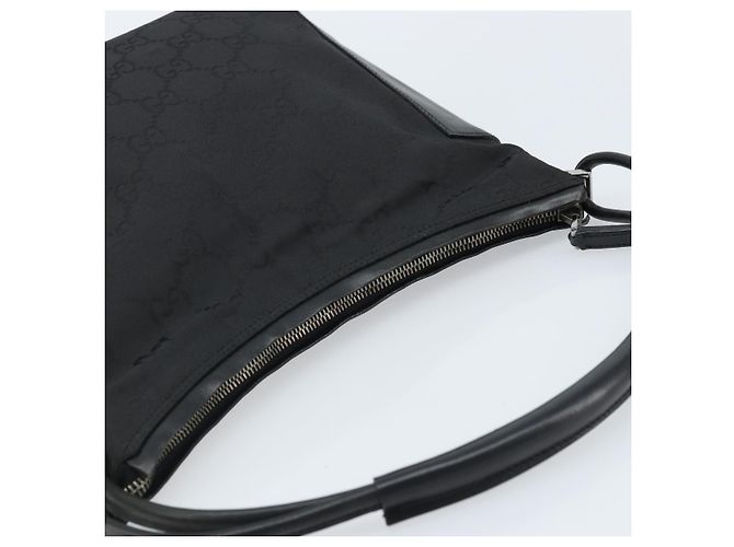 Borsa a Spalla GG Canvas Gucci Nera Argento 001 3766 Auth YKZ177A Nero - vista 6