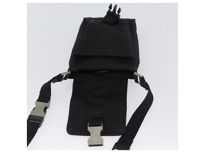 Borsa a Spalla PRADA in Nylon Nero Argento Autentica ka3326 - vista 10