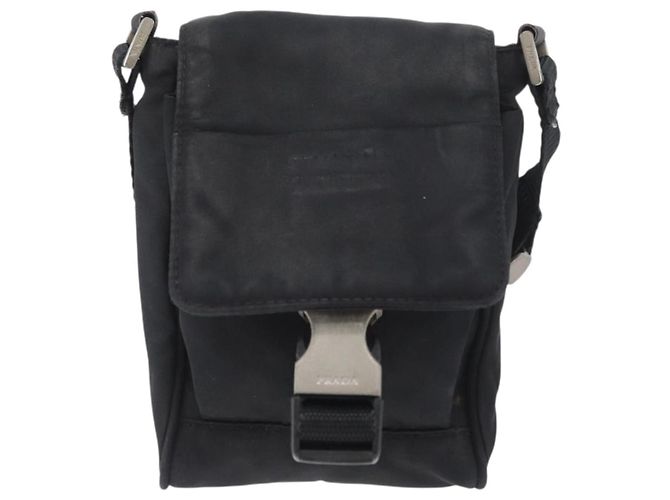 Borsa a Spalla PRADA in Nylon Nero Argento Autentica ka3326 - vista 13