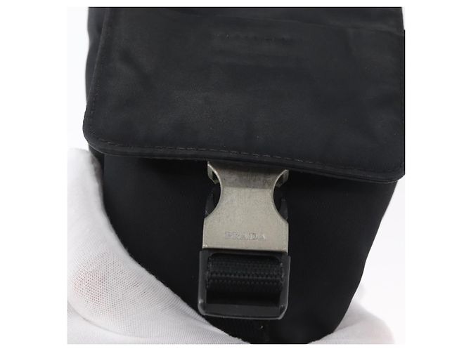 Borsa a Spalla PRADA in Nylon Nero Argento Autentica ka3326 - vista 18