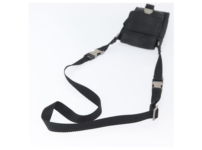 Borsa a Spalla PRADA in Nylon Nero Argento Autentica ka3326 - vista 7