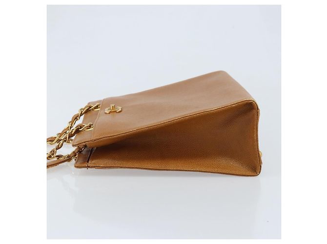Bolso Tote CHANEL de piel caviar, dorado, marrón, CC Auth gh1738 Castaño - vista 4