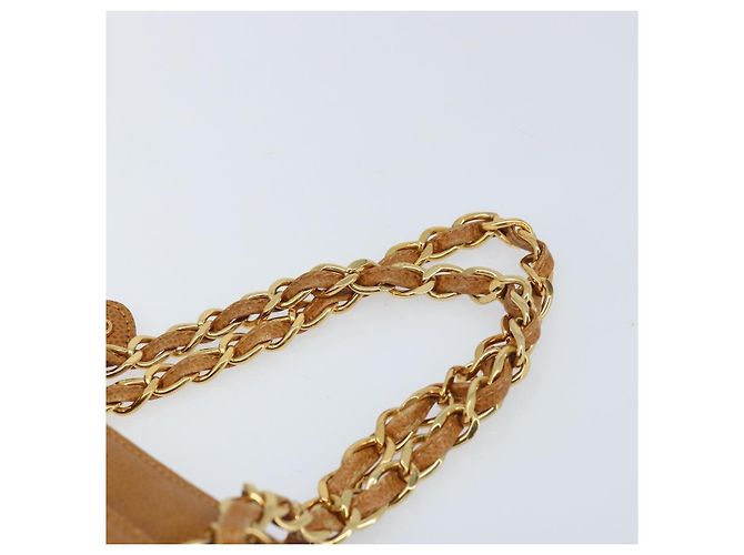 Bolso Tote CHANEL de piel caviar, dorado, marrón, CC Auth gh1738 Castaño - vista 8