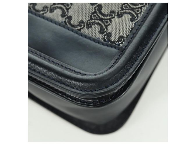 Céline Borsa a Spalla in Tela Macadam CELINE Nero Oro Auth YKZ208V D'oro - vista 15