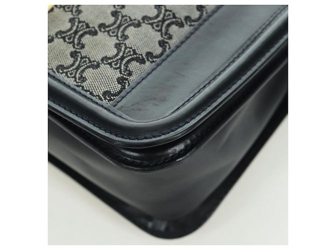 Céline Borsa a Spalla in Tela Macadam CELINE Nero Oro Auth YKZ208V D'oro - vista 16