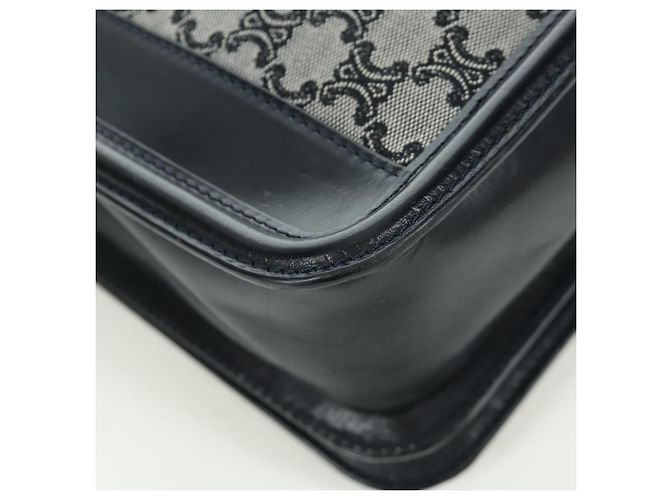 Céline Borsa a Spalla in Tela Macadam CELINE Nero Oro Auth YKZ208V D'oro - vista 17