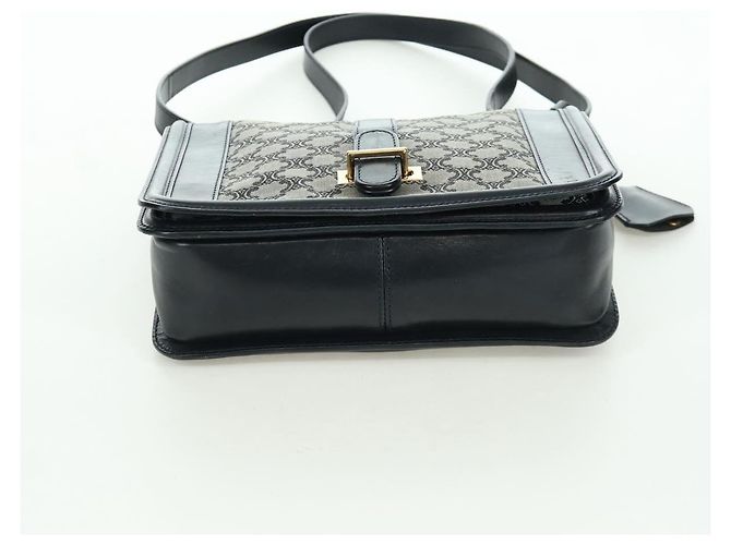 Céline Borsa a Spalla in Tela Macadam CELINE Nero Oro Auth YKZ208V D'oro - vista 5