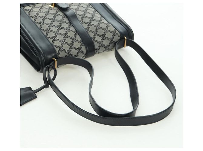 Céline Borsa a Spalla in Tela Macadam CELINE Nero Oro Auth YKZ208V D'oro - vista 7