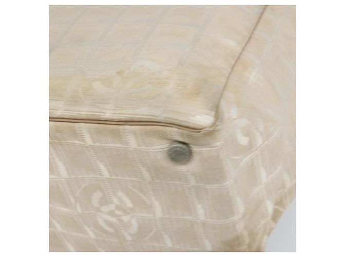 CHANEL Nuova Borsa Tote da Viaggio Nylon Beige Oro CC Auth ti3795 D'oro - vista 15