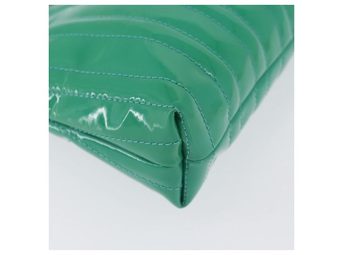 Chloé Chloe Clutch Bag aus lackiertem Leder in Grün Silber Auth hk3613A - Ansicht 10