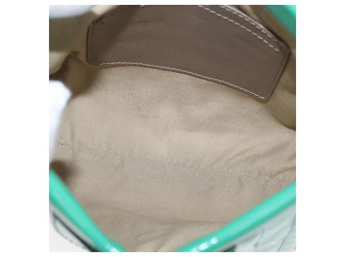 Chloé Chloe Clutch Bag aus lackiertem Leder in Grün Silber Auth hk3613A - Ansicht 14