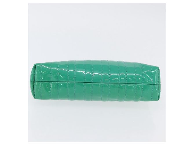 Chloé Chloe Clutch Bag aus lackiertem Leder in Grün Silber Auth hk3613A - Ansicht 7