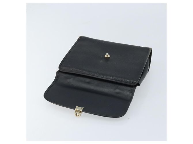 Borsa a mano Burberrys in pelle nera argento Auth ep13978 Nero - vista 10