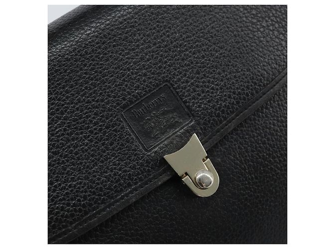 Borsa a mano Burberrys in pelle nera argento Auth ep13978 Nero - vista 17