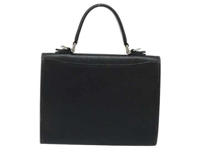 Borsa a mano Burberrys in pelle nera argento Auth ep13978 Nero - vista 2