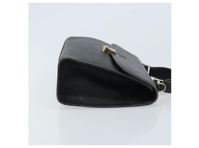 Borsa a mano Burberrys in pelle nera argento Auth ep13978 Nero - vista 3