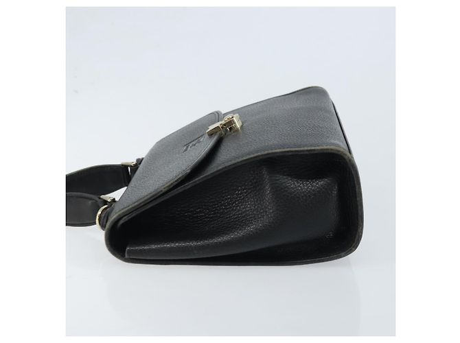 Borsa a mano Burberrys in pelle nera argento Auth ep13978 Nero - vista 4