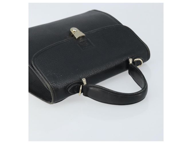 Borsa a mano Burberrys in pelle nera argento Auth ep13978 Nero - vista 6
