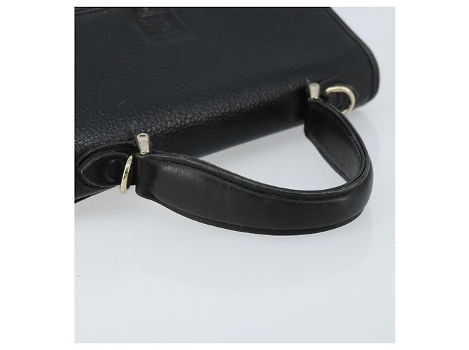 Borsa a mano Burberrys in pelle nera argento Auth ep13978 Nero - vista 7