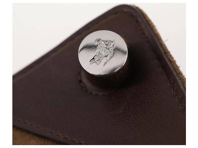 Borsa a Spalla Burberry in Pelle Scamosciata Marrone Argento Autentica mr2170 - vista 10