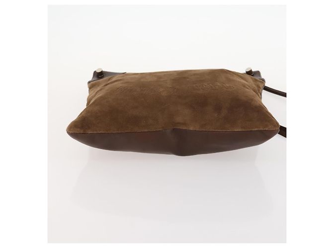 Borsa a Spalla Burberry in Pelle Scamosciata Marrone Argento Autentica mr2170 - vista 5