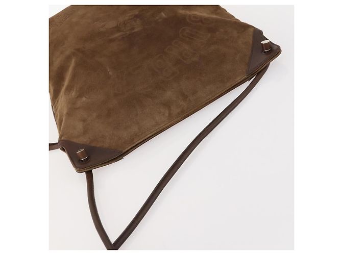 Borsa a Spalla Burberry in Pelle Scamosciata Marrone Argento Autentica mr2170 - vista 6